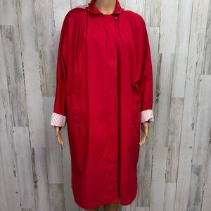 Herman Kay Vintage Red Long Trench Coat‎
